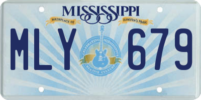 MS license plate MLY679
