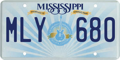 MS license plate MLY680