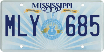 MS license plate MLY685