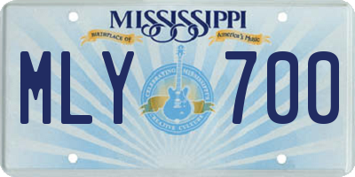 MS license plate MLY700