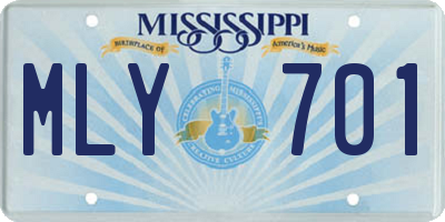 MS license plate MLY701