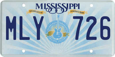 MS license plate MLY726