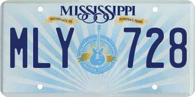 MS license plate MLY728