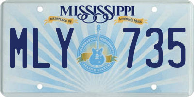 MS license plate MLY735