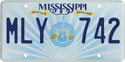 MS license plate MLY742