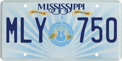 MS license plate MLY750