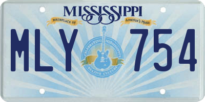MS license plate MLY754