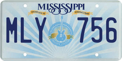 MS license plate MLY756