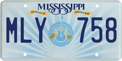 MS license plate MLY758