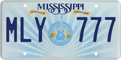 MS license plate MLY777