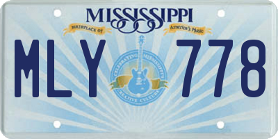 MS license plate MLY778