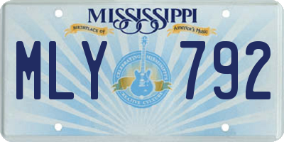 MS license plate MLY792