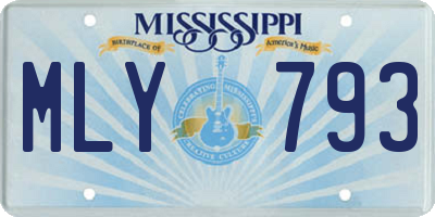 MS license plate MLY793