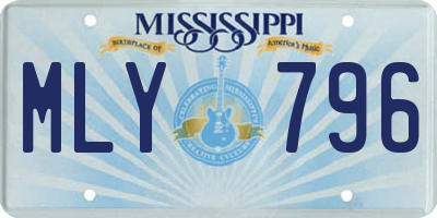 MS license plate MLY796