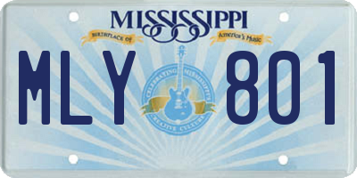 MS license plate MLY801