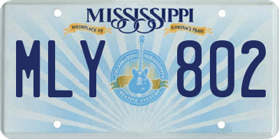 MS license plate MLY802
