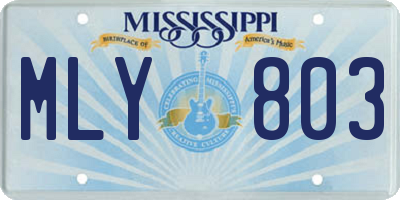 MS license plate MLY803