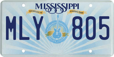 MS license plate MLY805