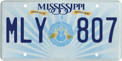 MS license plate MLY807