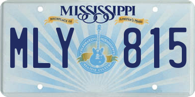 MS license plate MLY815