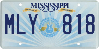 MS license plate MLY818