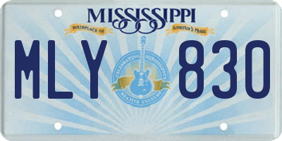 MS license plate MLY830