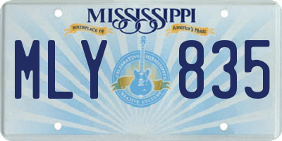 MS license plate MLY835