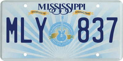 MS license plate MLY837