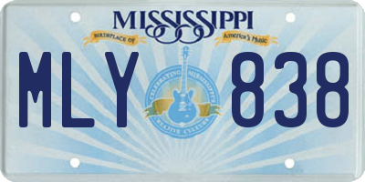 MS license plate MLY838