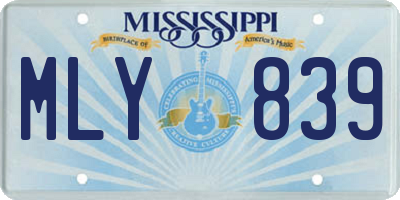 MS license plate MLY839