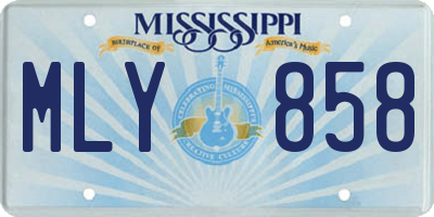 MS license plate MLY858