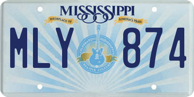 MS license plate MLY874