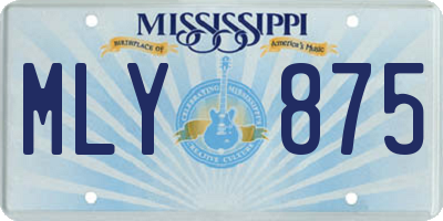 MS license plate MLY875