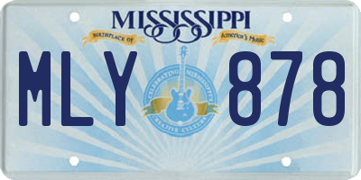 MS license plate MLY878