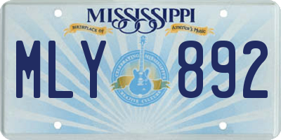MS license plate MLY892