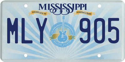 MS license plate MLY905