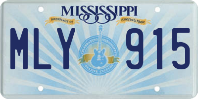 MS license plate MLY915