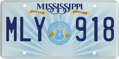 MS license plate MLY918
