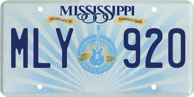 MS license plate MLY920