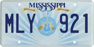 MS license plate MLY921