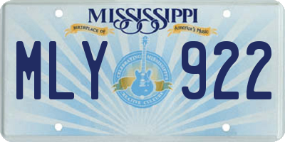 MS license plate MLY922
