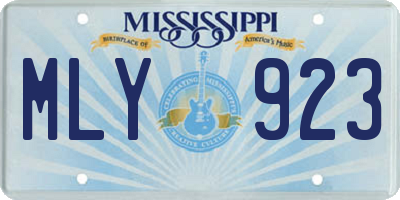 MS license plate MLY923