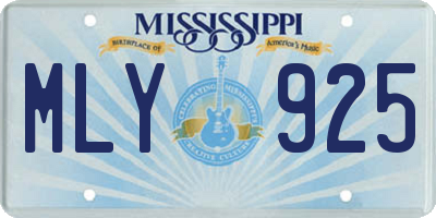 MS license plate MLY925