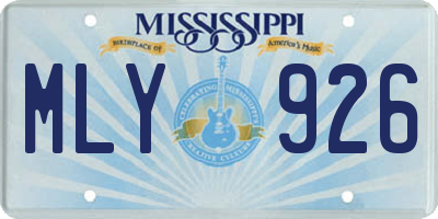 MS license plate MLY926