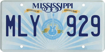 MS license plate MLY929