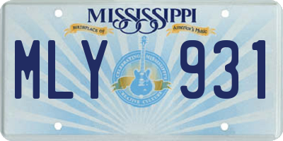 MS license plate MLY931