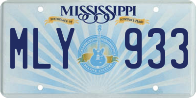 MS license plate MLY933