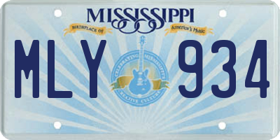 MS license plate MLY934