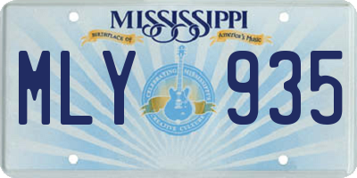 MS license plate MLY935
