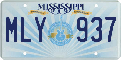 MS license plate MLY937
